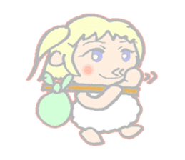 cute girl sheep-chan Of amaze experience sticker #4995567