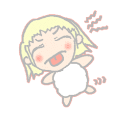 cute girl sheep-chan Of amaze experience sticker #4995580