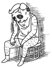 Old guy of the Clumsy panda face2 sticker #4999244