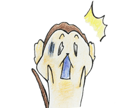 Coloring Monkey "MONKICHI" sticker #5001502