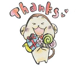 Coloring Monkey "MONKICHI" sticker #5001510