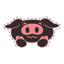 Little Black Pig sticker #5006125