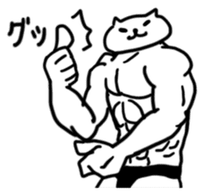 WELL-MUSCLED CAT sticker #5013166
