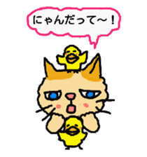 Cat and duckling(funny face version) sticker #5014166