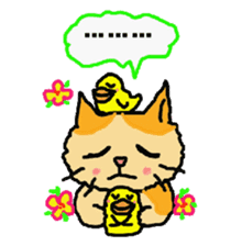Cat and duckling(funny face version) sticker #5014173