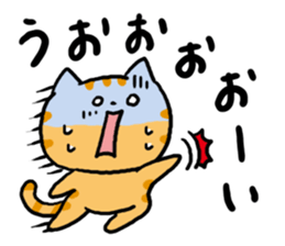 Red tabby cat and Bicolors cat sticker #5018465