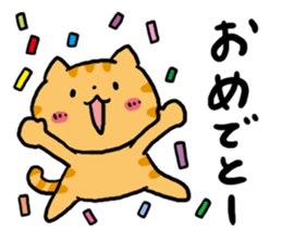 Red tabby cat and Bicolors cat sticker #5018466