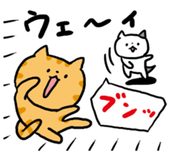 Red tabby cat and Bicolors cat sticker #5018469