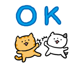 Red tabby cat and Bicolors cat sticker #5018470