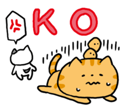 Red tabby cat and Bicolors cat sticker #5018471