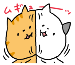 Red tabby cat and Bicolors cat sticker #5018475