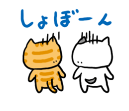 Red tabby cat and Bicolors cat sticker #5018480