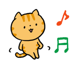 Red tabby cat and Bicolors cat sticker #5018482