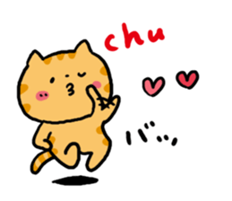 Red tabby cat and Bicolors cat sticker #5018484