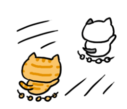 Red tabby cat and Bicolors cat sticker #5018488