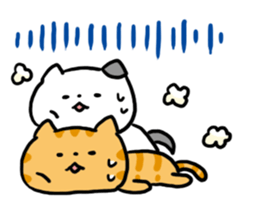 Red tabby cat and Bicolors cat sticker #5018489
