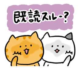 Red tabby cat and Bicolors cat sticker #5018492