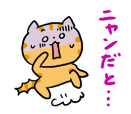 Red tabby cat and Bicolors cat sticker #5018499