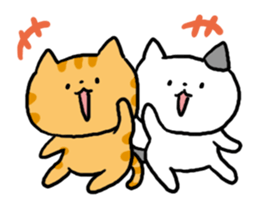 Red tabby cat and Bicolors cat sticker #5018500