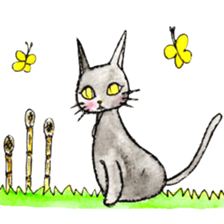 whimsical black cat marmei sticker #5018583