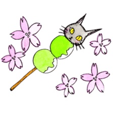 whimsical black cat marmei sticker #5018584