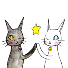 whimsical black cat marmei sticker #5018613