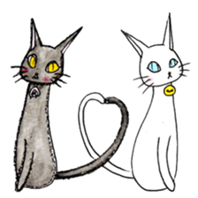 whimsical black cat marmei sticker #5018615