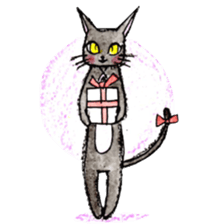 whimsical black cat marmei sticker #5018618