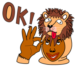 Rony who put on a whole wear of a lion. sticker #5019433