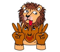 Rony who put on a whole wear of a lion. sticker #5019434