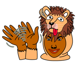 Rony who put on a whole wear of a lion. sticker #5019439