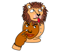 Rony who put on a whole wear of a lion. sticker #5019440