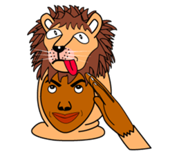 Rony who put on a whole wear of a lion. sticker #5019442