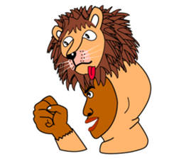 Rony who put on a whole wear of a lion. sticker #5019446