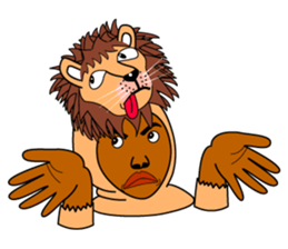 Rony who put on a whole wear of a lion. sticker #5019449