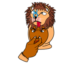 Rony who put on a whole wear of a lion. sticker #5019452