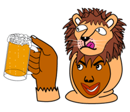 Rony who put on a whole wear of a lion. sticker #5019453