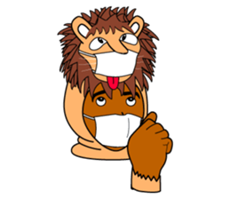 Rony who put on a whole wear of a lion. sticker #5019454