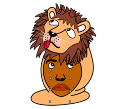 Rony who put on a whole wear of a lion. sticker #5019455