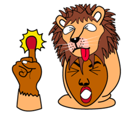 Rony who put on a whole wear of a lion. sticker #5019456