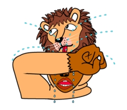 Rony who put on a whole wear of a lion. sticker #5019460