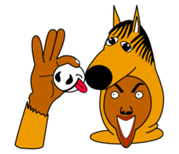 Rony who put on a whole wear of a lion. sticker #5019467