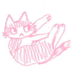 monochrome crayon cats