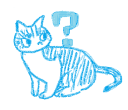 monochrome crayon cats sticker #5022111