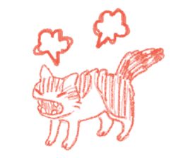 monochrome crayon cats sticker #5022116