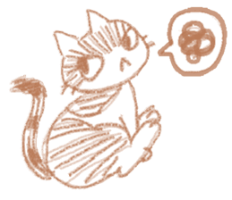 monochrome crayon cats sticker #5022129