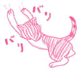 monochrome crayon cats sticker #5022130