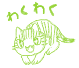 monochrome crayon cats sticker #5022131