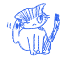 monochrome crayon cats sticker #5022132
