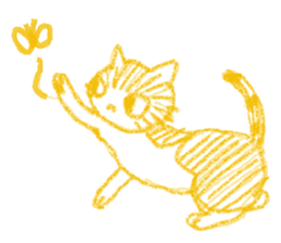 monochrome crayon cats sticker #5022134